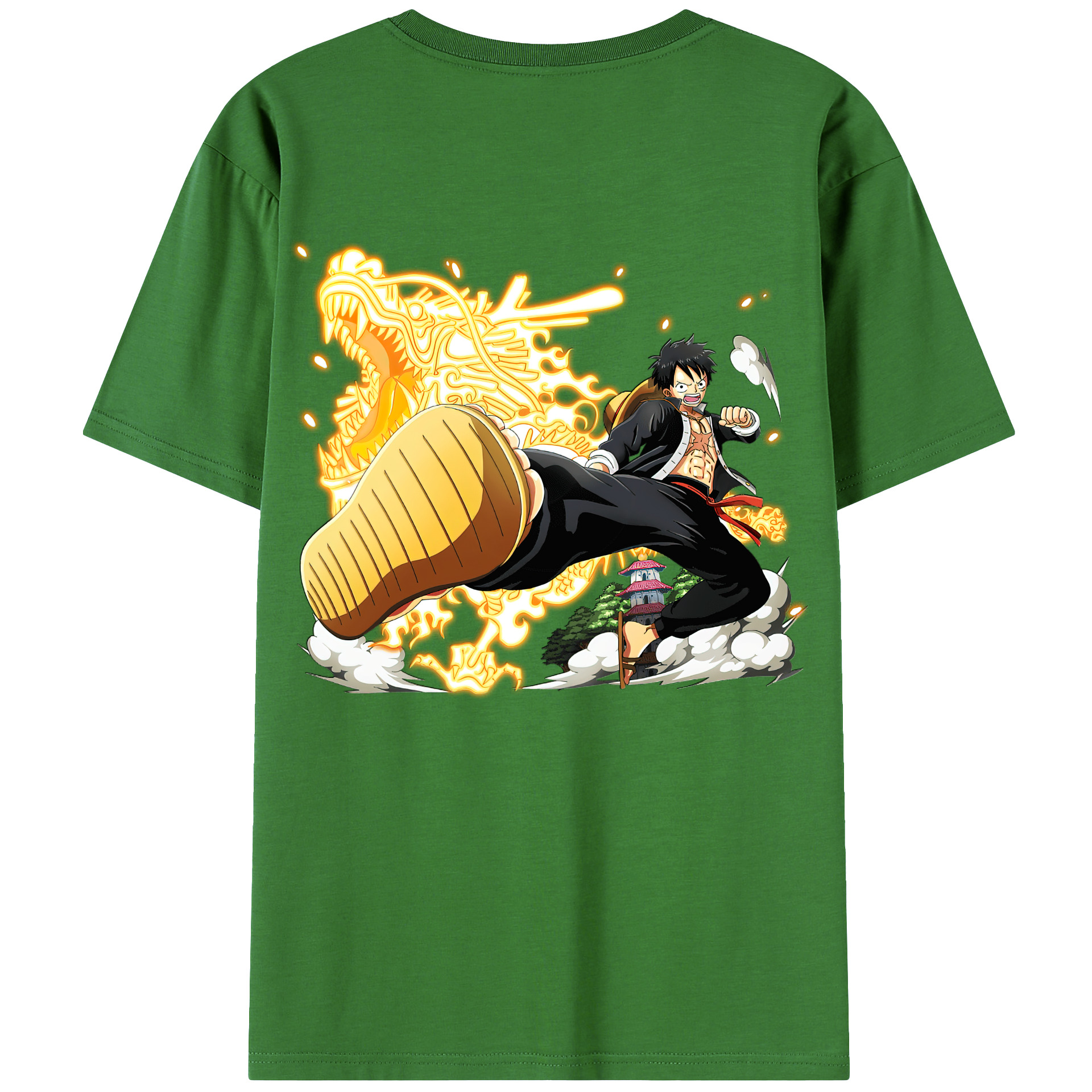ワンピース モンキー・D・ルフィ ONE PIECE Monkey D. Luffy レディース半袖Tシャツ(バックプリント)